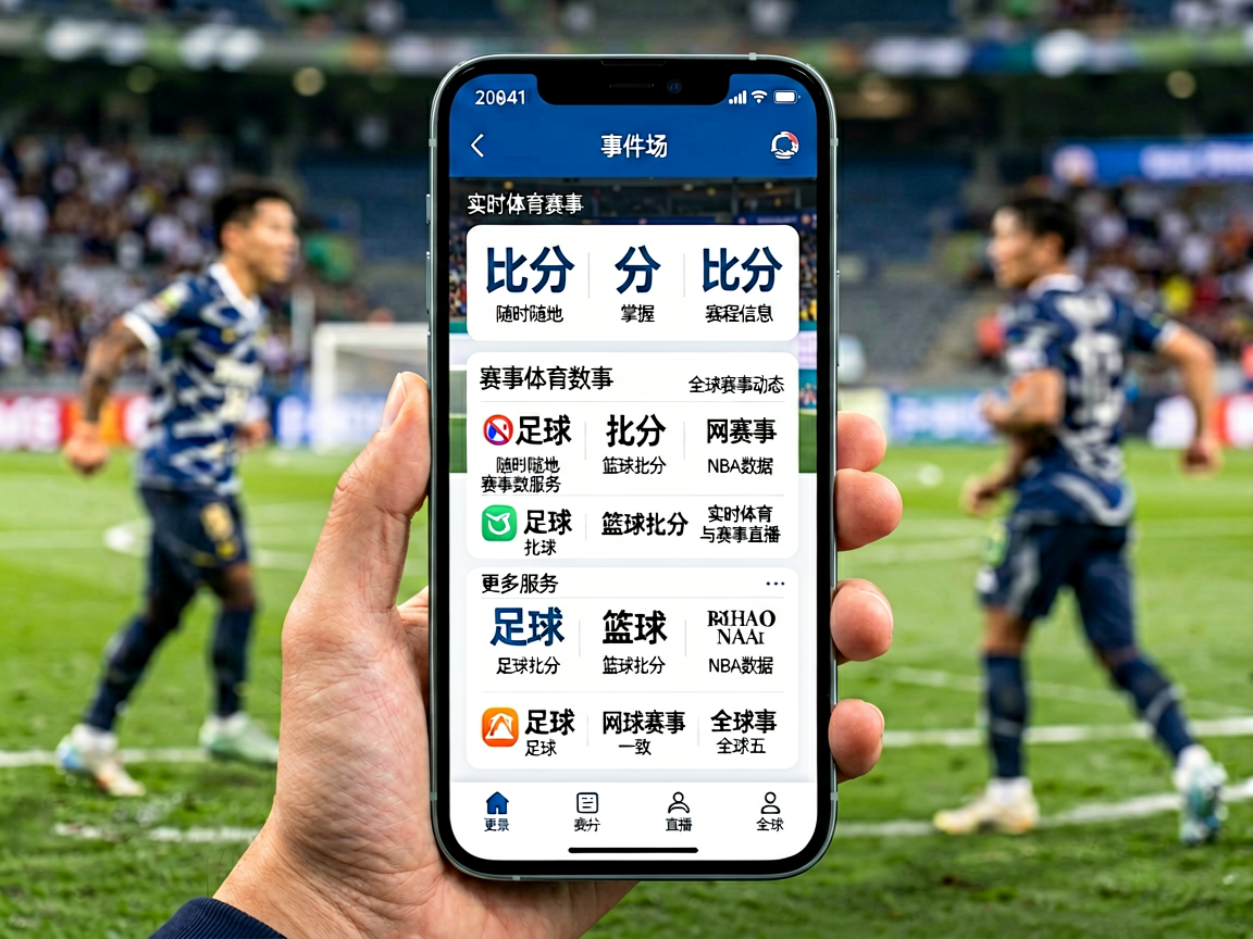 手机端比分网应用界面，展示实时体育赛事比分数据和赛程信息